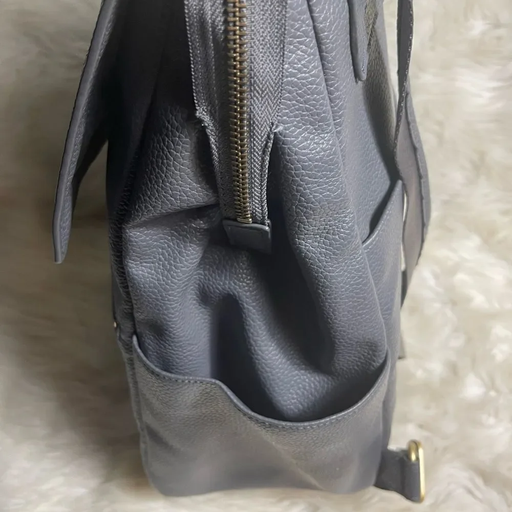 Freshly Picked Diaper Bag convertible backpack Synthetic Gray brass hardwares.